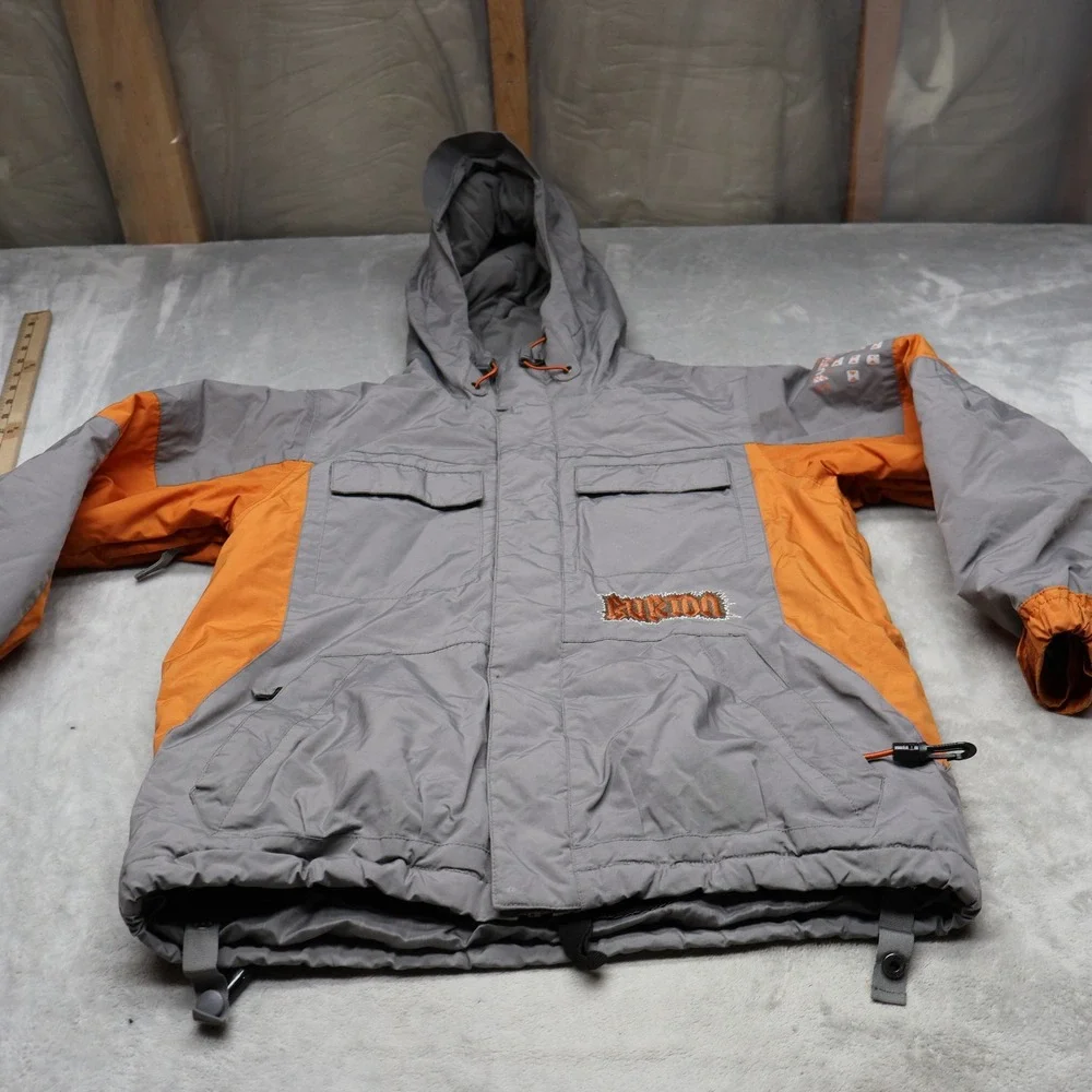 Burton Jacket Boys Large Grey DryRide Insulated Hooded‎ Full Zip Ski Wind Rain